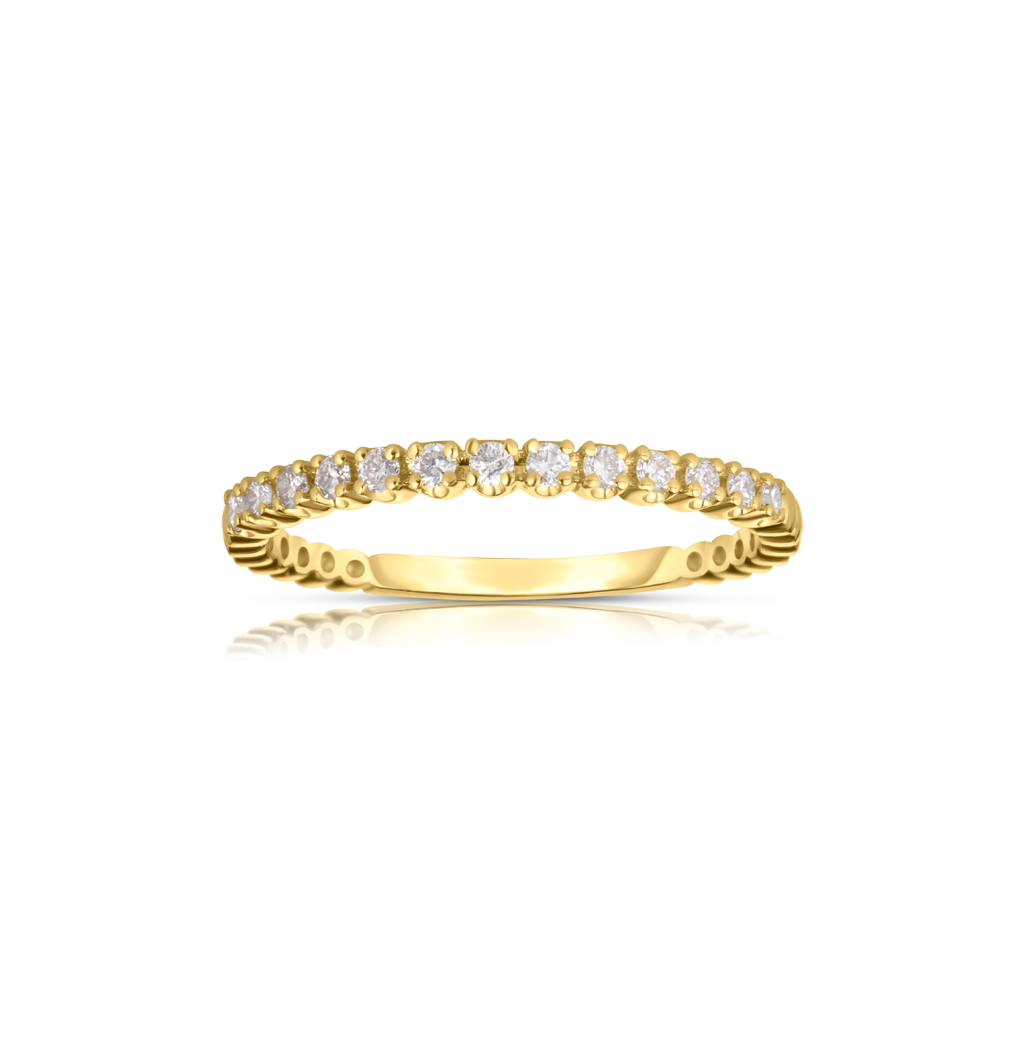 Sabel Collection Yellow Gold Round Diamond Stacking Ring
